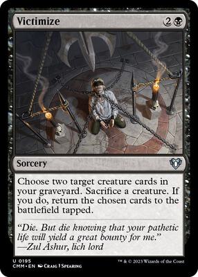 Victimize card from Commander Masters