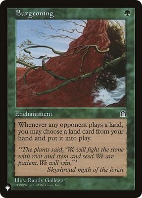 Burgeoning card from The List Reprints
