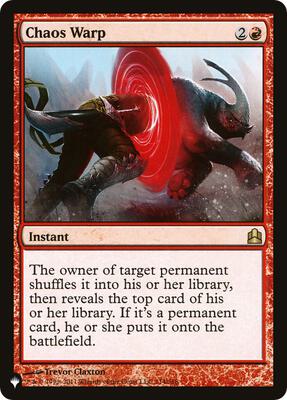 Chaos Warp (CMD) card from The List Reprints