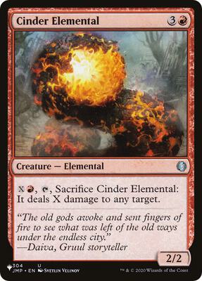 Cinder Elemental card from The List Reprints