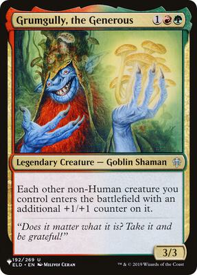 Grumgully, the Generous card from The List Reprints