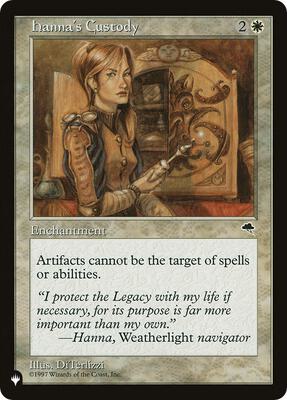 Hanna's Custody card from The List Reprints