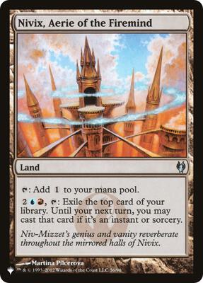 Nivix, Aerie of the Firemind card from The List Reprints
