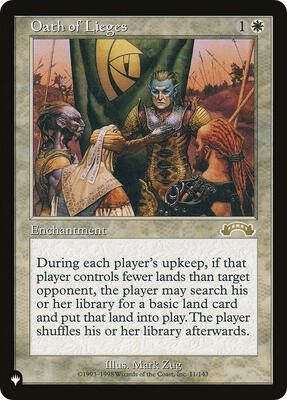 Oath of Lieges card from The List Reprints