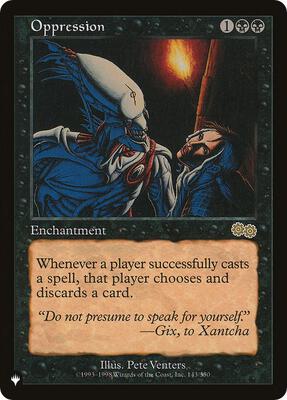 Oppression card from The List Reprints