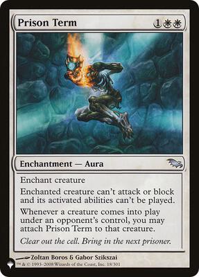 Prison Term card from The List Reprints