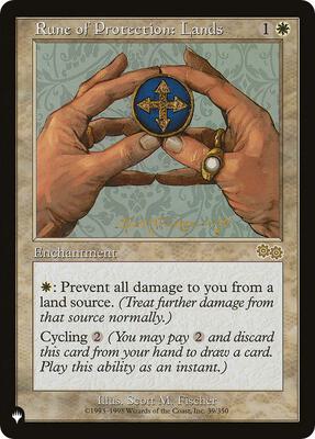Rune of Protection: Lands card from The List Reprints