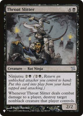 Throat Slitter card from The List Reprints