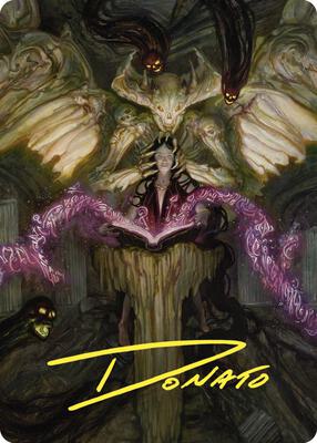 Demonic Tutor Art Card (Gold-Stamped Signature) card from Art Series: Commander Masters