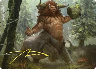 Stonehoof Chieftain Art Card (Gold-Stamped Signature) card from Art Series: Commander Masters