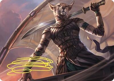 Mirri, Weatherlight Duelist Art Card (Gold-Stamped Signature) card from Art Series: Commander Masters