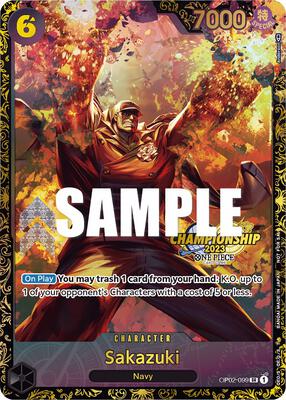 Sakazuki (Championship 2023) card from One Piece Promotion Cards