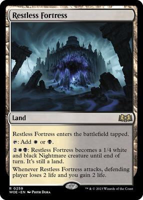 Restless Fortress card from Wilds of Eldraine