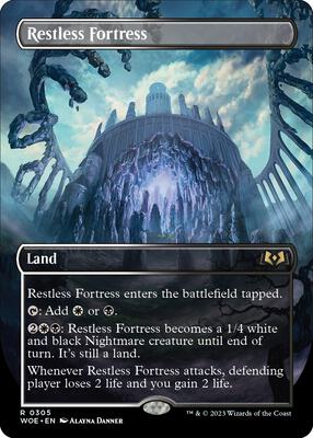 Restless Fortress (Borderless) card from Wilds of Eldraine