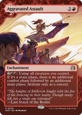 Aggravated Assault card from Wilds of Eldraine: Enchanting Tales