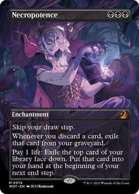 Necropotence (Anime Borderless) card from Wilds of Eldraine: Enchanting Tales