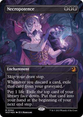 Necropotence (Anime Borderless) (Confetti Foil) card from Wilds of Eldraine: Enchanting Tales