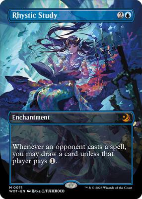 Rhystic Study (Anime Borderless) card from Wilds of Eldraine: Enchanting Tales