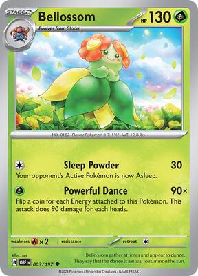 Bellossom card from SV03: Obsidian Flames