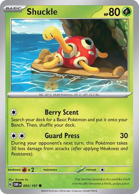 Shuckle card from SV03: Obsidian Flames