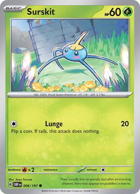 Surskit card from SV03: Obsidian Flames