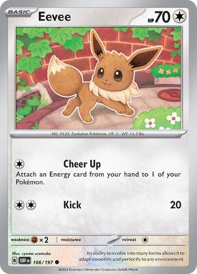 Eevee card from SV03: Obsidian Flames