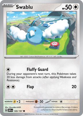 Swablu card from SV03: Obsidian Flames