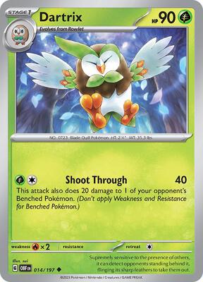 Dartrix card from SV03: Obsidian Flames