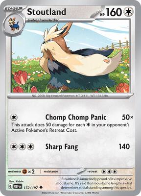 Stoutland card from SV03: Obsidian Flames