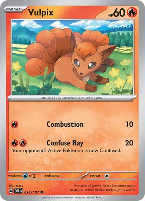 Vulpix card from SV03: Obsidian Flames
