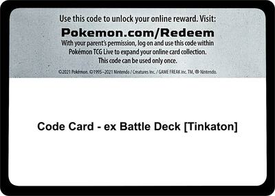 Code Card - ex Battle Deck [Tinkaton] card from Miscellaneous Cards & Products