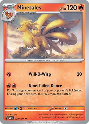 Ninetales card from SV03: Obsidian Flames