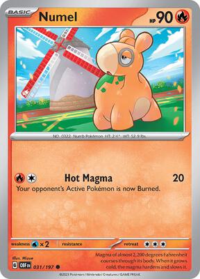 Numel card from SV03: Obsidian Flames