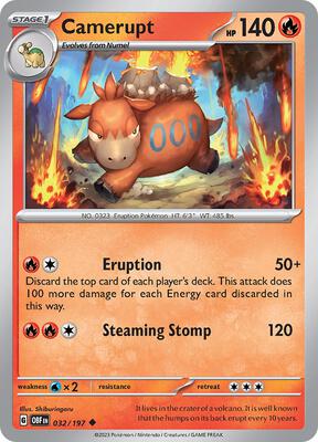 Camerupt card from SV03: Obsidian Flames