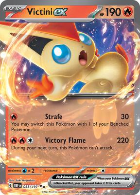 Victini ex card from SV03: Obsidian Flames
