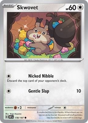 Skwovet card from SV03: Obsidian Flames