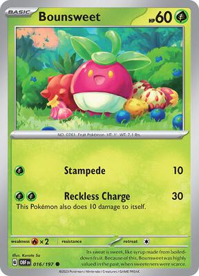 Bounsweet card from SV03: Obsidian Flames