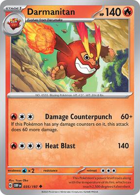 Darmanitan card from SV03: Obsidian Flames