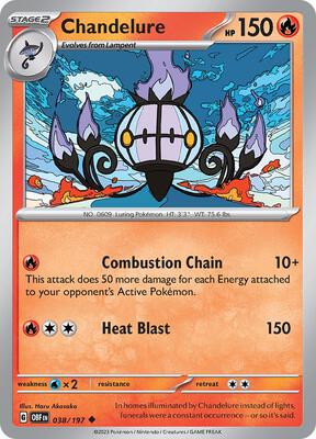 Chandelure card from SV03: Obsidian Flames