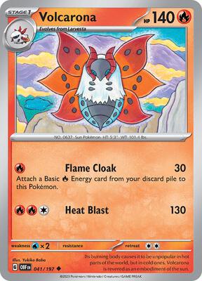 Volcarona card from SV03: Obsidian Flames