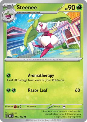 Steenee card from SV03: Obsidian Flames