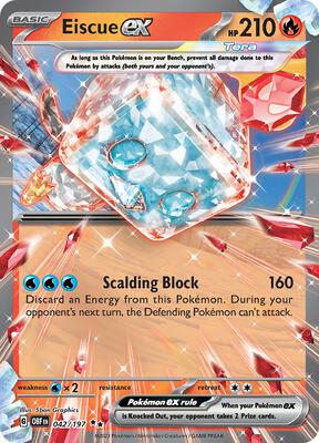 Eiscue ex card from SV03: Obsidian Flames