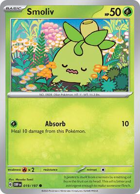 Smoliv card from SV03: Obsidian Flames