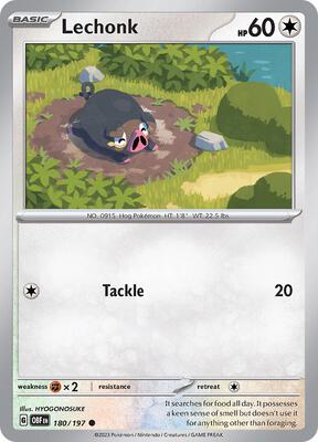 Lechonk - 180/197 card from SV03: Obsidian Flames