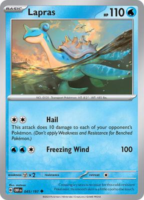 Lapras card from SV03: Obsidian Flames