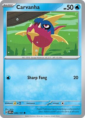 Carvanha card from SV03: Obsidian Flames