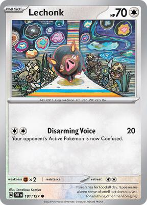 Lechonk - 181/197 card from SV03: Obsidian Flames