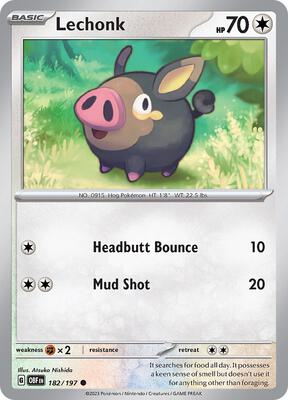 Lechonk - 182/197 card from SV03: Obsidian Flames