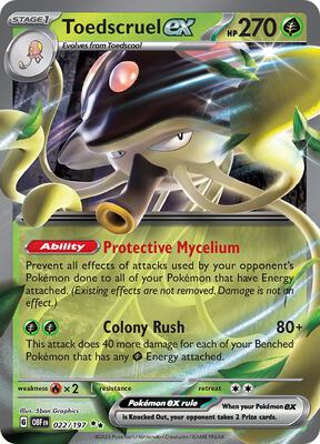 Toedscruel ex card from SV03: Obsidian Flames