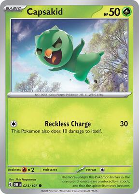 Capsakid - 023/197 card from SV03: Obsidian Flames